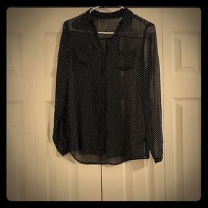Sheer polka dot blouse